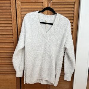 Babaton Soft White V-Neck Sweater